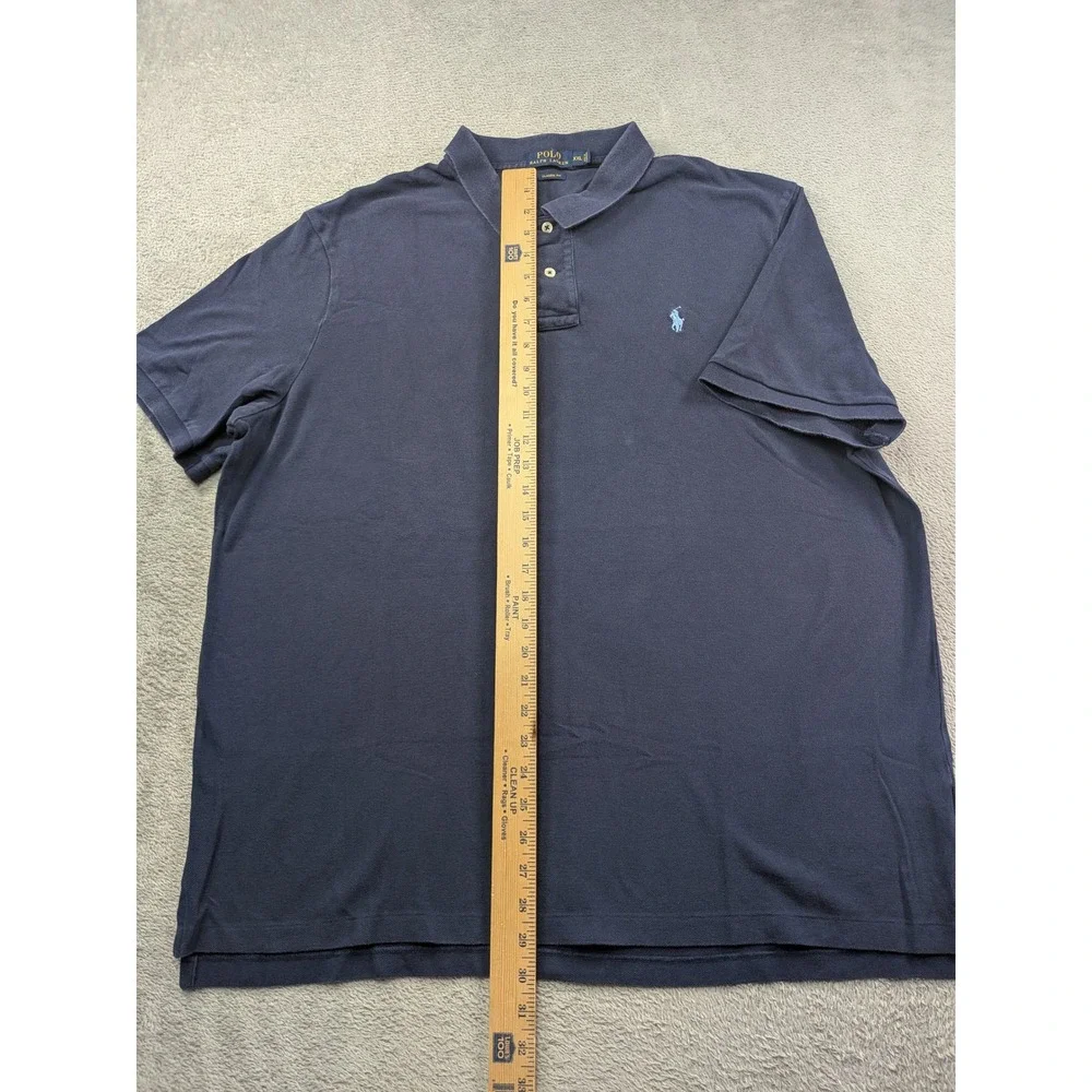 Polo Ralph Lauren Mens XXL Navy Blue Classic Fit Short Sleeve Polo Shirt Cotton